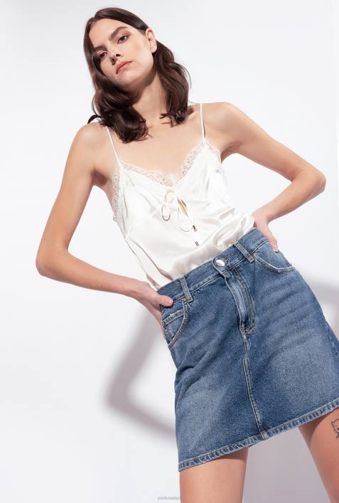 Miniröcke | Pinko Mittlere Vintage-Waschung Vintage-Jeans-MinirockZ4ZP920
