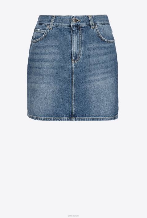 Miniröcke | Pinko Mittlere Vintage-Waschung Vintage-Jeans-MinirockZ4ZP920