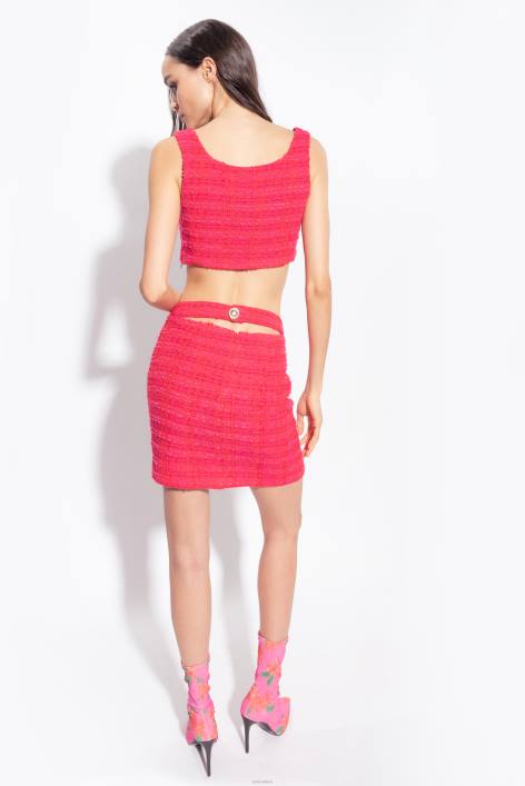 Miniröcke | Pinko Multi-Fuchsia/Rot Gemusterter Minirock aus TweedZ4ZP796