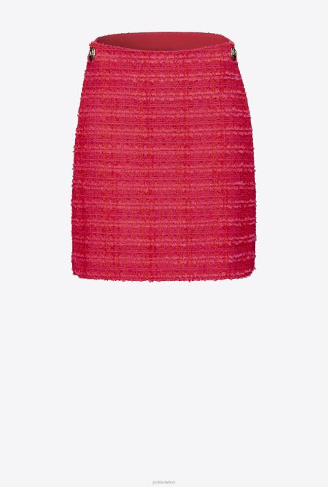 Miniröcke | Pinko Multi-Fuchsia/Rot Gemusterter Minirock aus TweedZ4ZP796