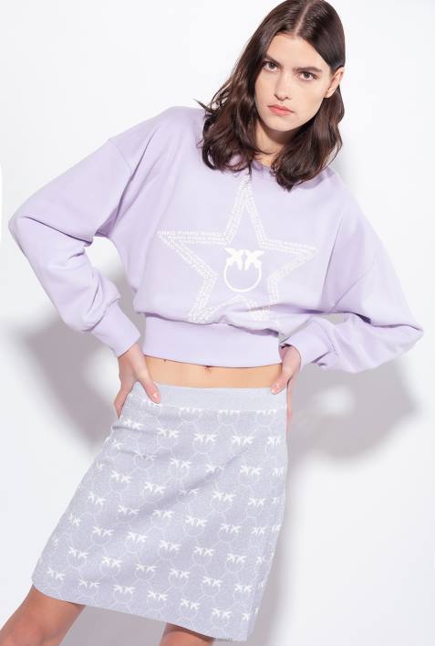 Miniröcke | Pinko lila/weiß Minirock aus Lurex mit MonogrammZ4ZP823