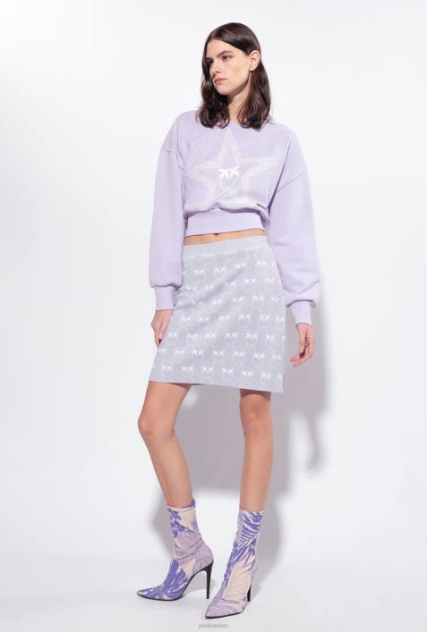 Miniröcke | Pinko lila/weiß Minirock aus Lurex mit MonogrammZ4ZP823