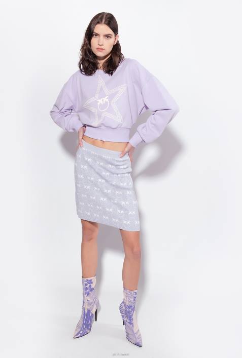 Miniröcke | Pinko lila/weiß Minirock aus Lurex mit MonogrammZ4ZP823