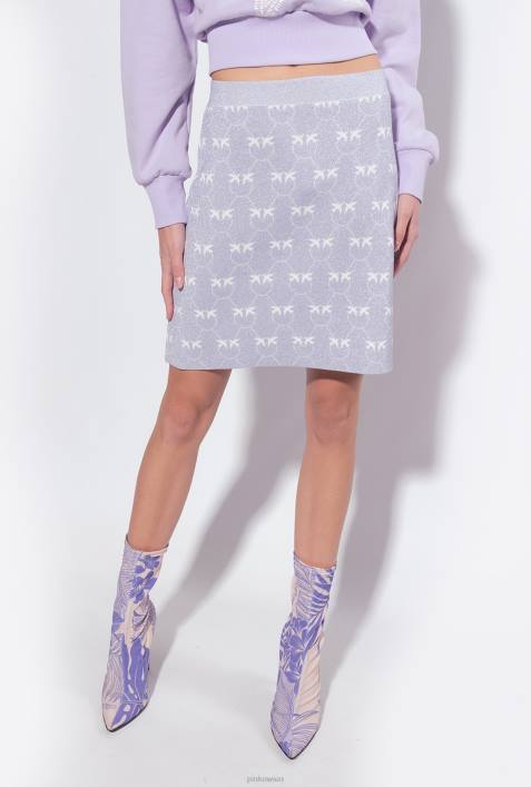 Miniröcke | Pinko lila/weiß Minirock aus Lurex mit MonogrammZ4ZP823