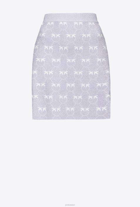 Miniröcke | Pinko lila/weiß Minirock aus Lurex mit MonogrammZ4ZP823