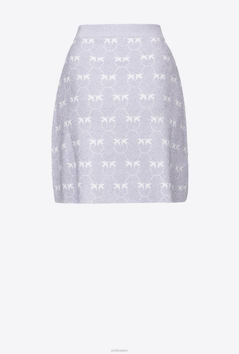 Miniröcke | Pinko lila/weiß Minirock aus Lurex mit MonogrammZ4ZP823