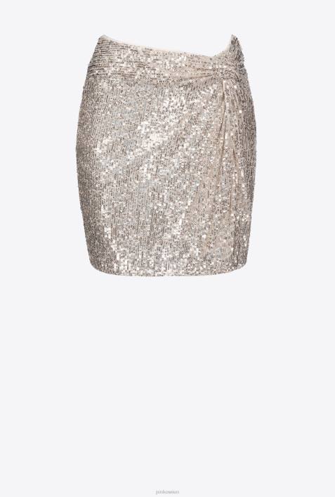 Miniröcke | Pinko silbermetallic Minirock mit PaillettenZ4ZP901