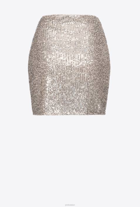 Miniröcke | Pinko silbermetallic Minirock mit PaillettenZ4ZP901