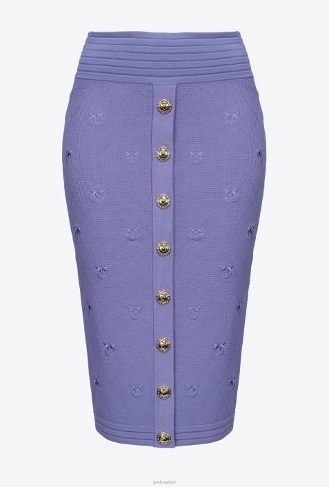 Röcke bis zur Wadenmitte | Pinko mehrfarbig - schwarz/weiß Jacquard-Rock mit LiebesvögelnZ4ZP828