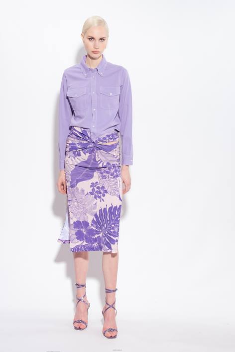 Röcke bis zur Wadenmitte | Pinko nackt/lila Midirock mit BlumenprintZ4ZP801