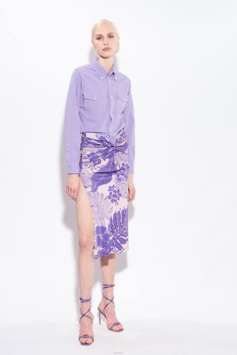 Röcke bis zur Wadenmitte | Pinko nackt/lila Midirock mit BlumenprintZ4ZP801