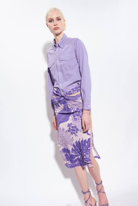 Röcke bis zur Wadenmitte | Pinko nackt/lila Midirock mit BlumenprintZ4ZP801
