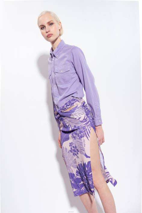 Röcke bis zur Wadenmitte | Pinko nackt/lila Midirock mit BlumenprintZ4ZP801