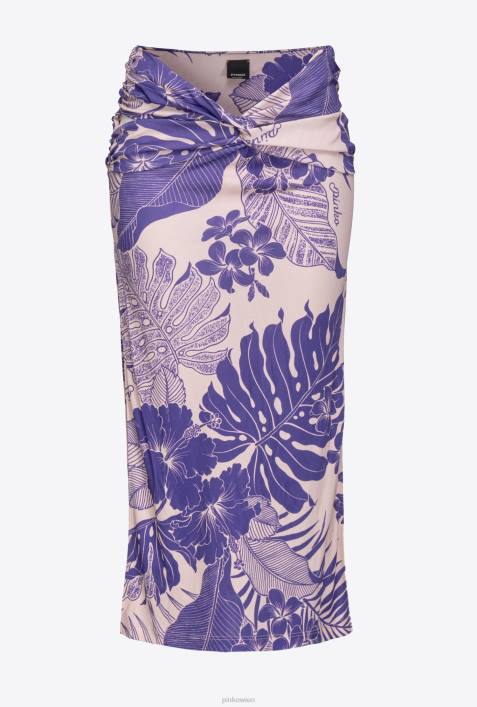 Röcke bis zur Wadenmitte | Pinko nackt/lila Midirock mit BlumenprintZ4ZP801