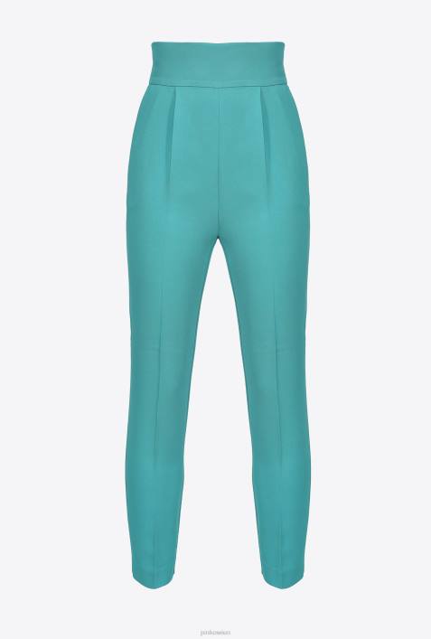 Freizeithosen | Pinko Blau Hose aus Stretch-Crêpe mit hohem BundZ4ZP746