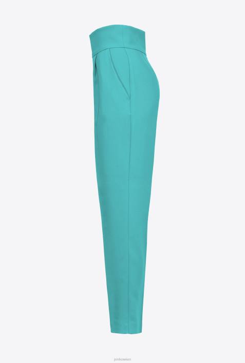 Freizeithosen | Pinko Blau Hose aus Stretch-Crêpe mit hohem BundZ4ZP746
