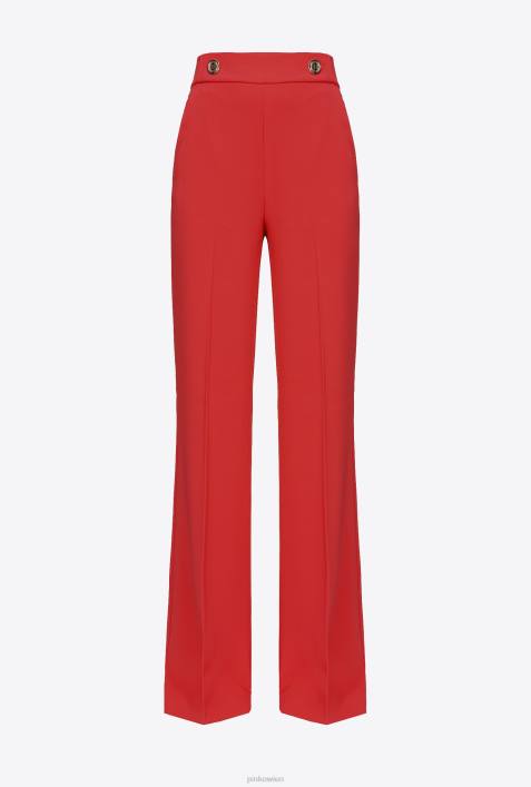 Freizeithosen | Pinko Formel1 rot Hose mit goldenen KnöpfenZ4ZP661