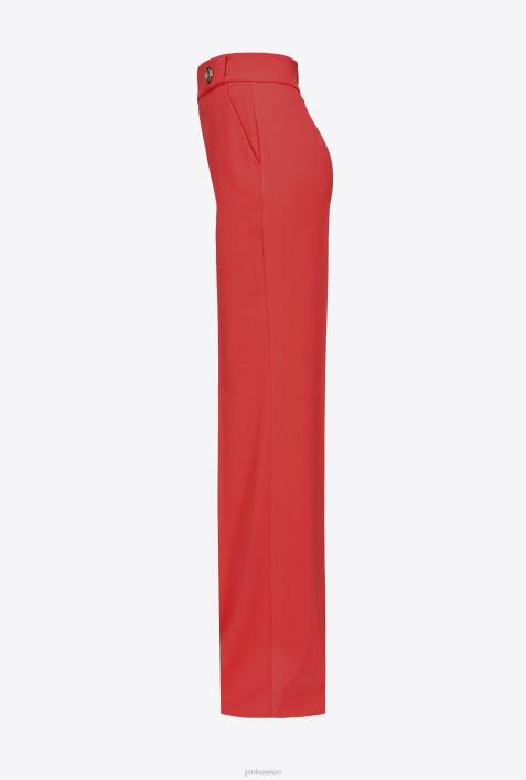Freizeithosen | Pinko Formel1 rot Hose mit goldenen KnöpfenZ4ZP661