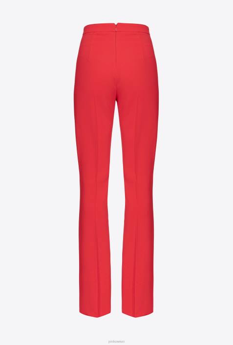 Freizeithosen | Pinko Formel1 rot Slim-Fit-Hose mit geschlitztem SaumZ4ZP725