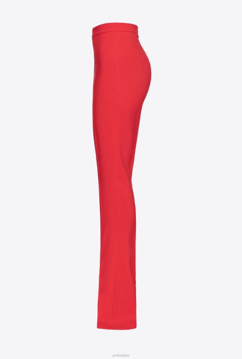Freizeithosen | Pinko Formel1 rot Slim-Fit-Hose mit geschlitztem SaumZ4ZP725