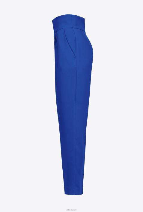 Freizeithosen | Pinko Gespenstblau Hose aus Stretch-Crêpe mit hohem BundZ4ZP743