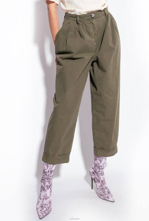 Freizeithosen | Pinko Gewehrgrün Hose aus Baumwoll-MusselinZ4ZP707