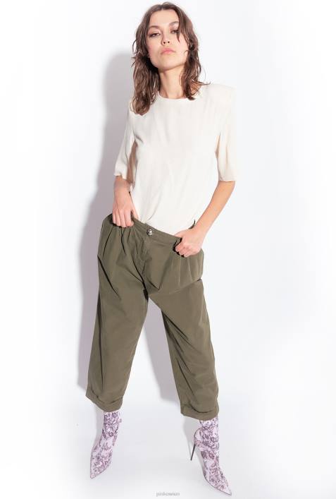 Freizeithosen | Pinko Gewehrgrün Hose aus Baumwoll-MusselinZ4ZP707