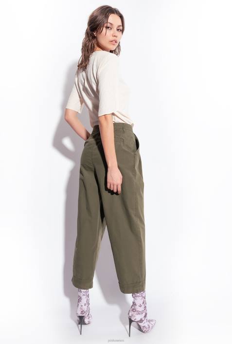 Freizeithosen | Pinko Gewehrgrün Hose aus Baumwoll-MusselinZ4ZP707