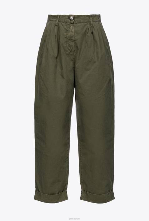 Freizeithosen | Pinko Gewehrgrün Hose aus Baumwoll-MusselinZ4ZP707