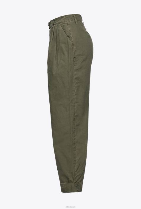 Freizeithosen | Pinko Gewehrgrün Hose aus Baumwoll-MusselinZ4ZP707