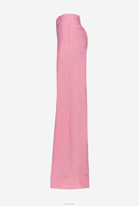 Freizeithosen | Pinko Konvolvulus rosa hoch taillierte Palazzo-HoseZ4ZP741