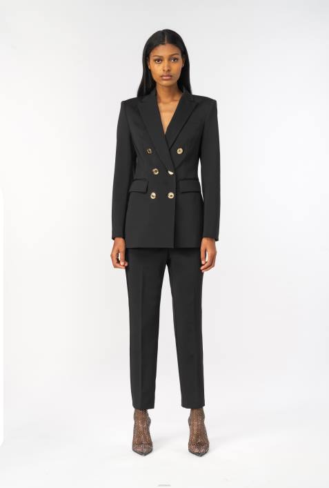 Freizeithosen | Pinko Limousine schwarz Slim-Fit-Hose mit Love Birds-GürtelZ4ZP761