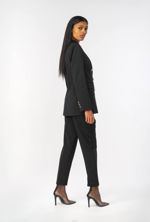Freizeithosen | Pinko Limousine schwarz Slim-Fit-Hose mit Love Birds-GürtelZ4ZP761