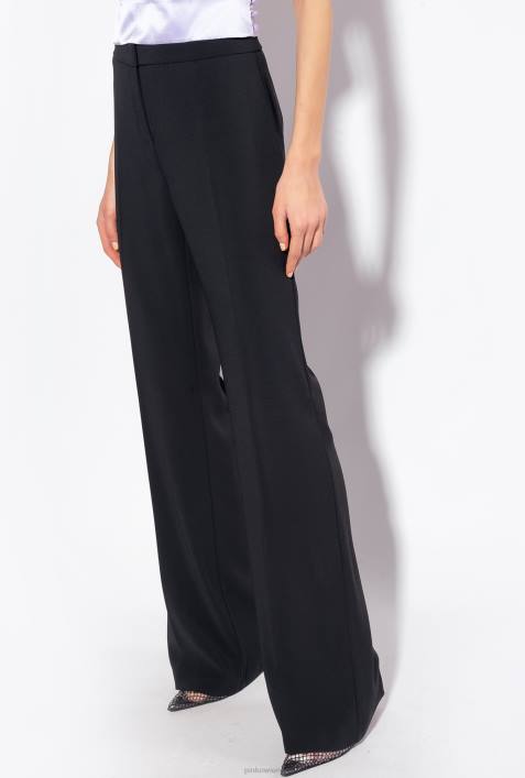Freizeithosen | Pinko Limousine schwarz Stretchhose mit weitem BeinZ4ZP669