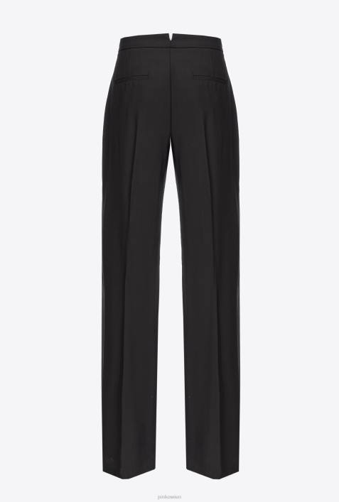Freizeithosen | Pinko Limousine schwarz Wollhose mit weitem BeinZ4ZP696