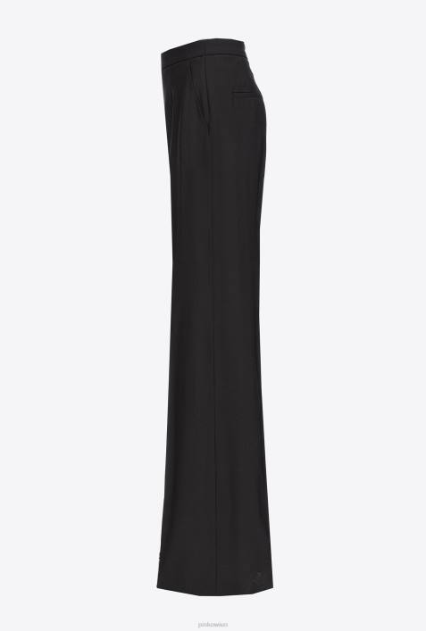 Freizeithosen | Pinko Limousine schwarz Wollhose mit weitem BeinZ4ZP696