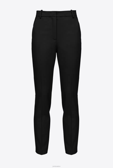 Freizeithosen | Pinko Limousine schwarz Zigarettenhose aus Milano-StrickZ4ZP680