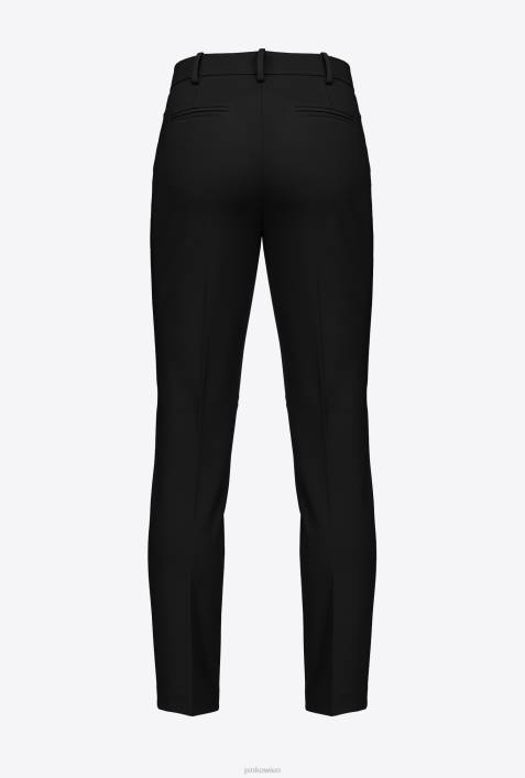 Freizeithosen | Pinko Limousine schwarz Zigarettenhose aus Milano-StrickZ4ZP680