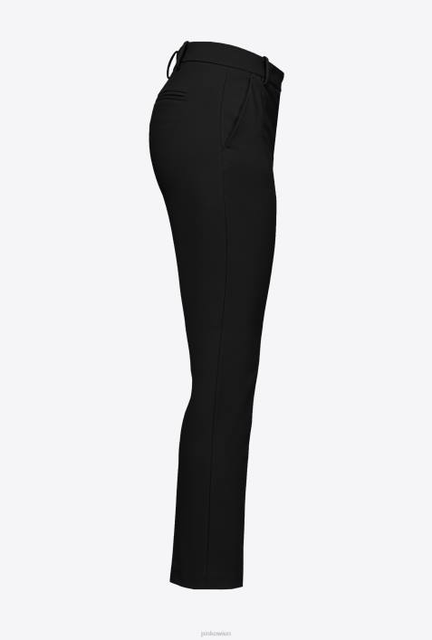 Freizeithosen | Pinko Limousine schwarz Zigarettenhose aus Milano-StrickZ4ZP680