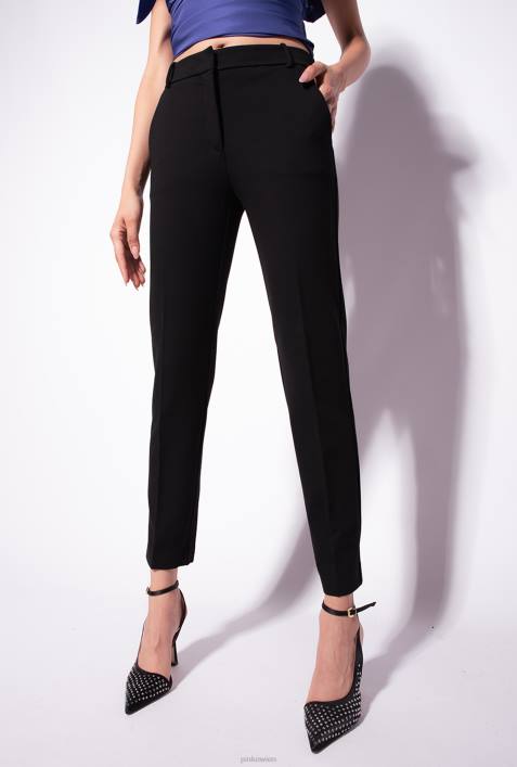 Freizeithosen | Pinko Limousine schwarz Zigarettenhose aus Milano-StrickZ4ZP769