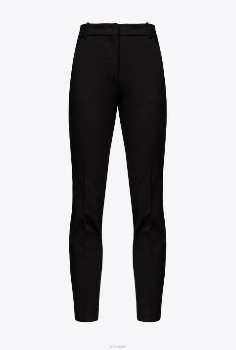 Freizeithosen | Pinko Limousine schwarz Zigarettenhose aus Milano-StrickZ4ZP769
