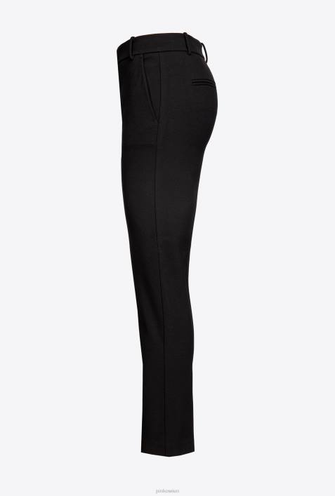 Freizeithosen | Pinko Limousine schwarz Zigarettenhose aus Milano-StrickZ4ZP769