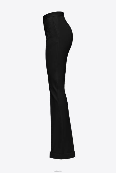 Freizeithosen | Pinko Limousine schwarz ausgestellte Hose mit hoher TailleZ4ZP653