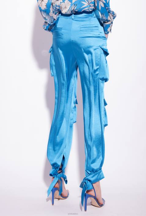 Freizeithosen | Pinko Regisseur blau Cargohose aus SatinZ4ZP763