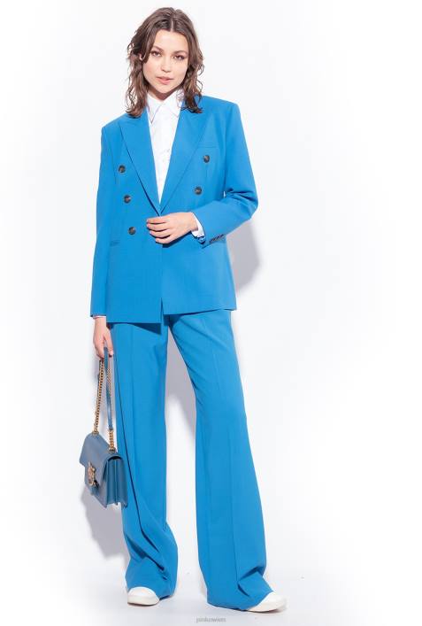 Freizeithosen | Pinko Regisseur blau Wollhose mit weitem BeinZ4ZP694