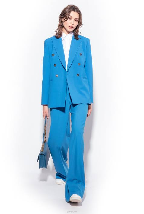 Freizeithosen | Pinko Regisseur blau Wollhose mit weitem BeinZ4ZP694