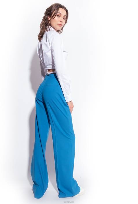 Freizeithosen | Pinko Regisseur blau Wollhose mit weitem BeinZ4ZP694