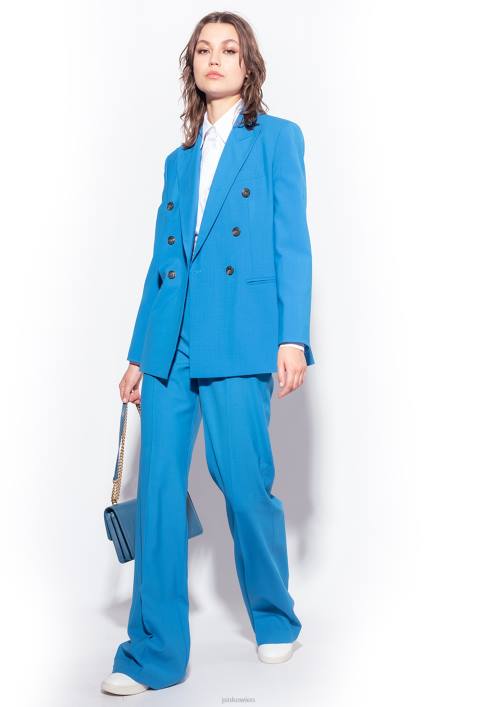 Freizeithosen | Pinko Regisseur blau Wollhose mit weitem BeinZ4ZP694