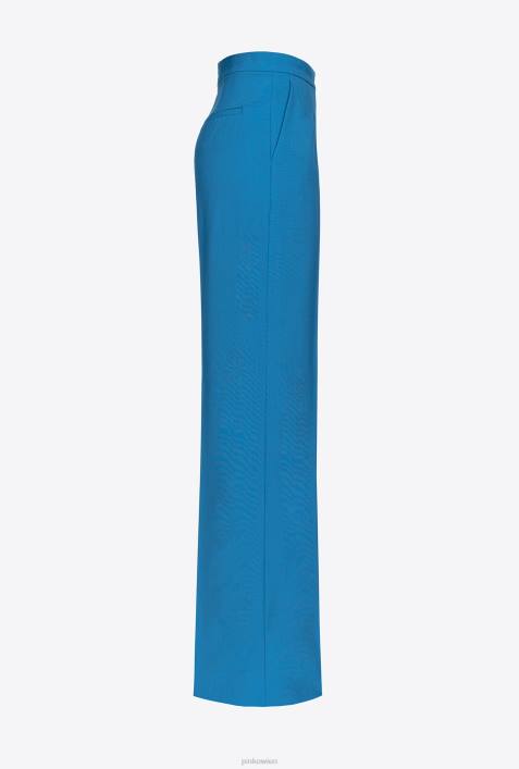 Freizeithosen | Pinko Regisseur blau Wollhose mit weitem BeinZ4ZP694