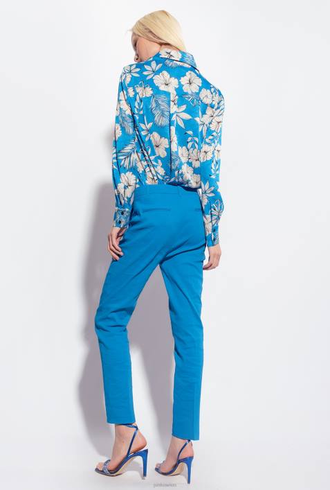 Freizeithosen | Pinko Regisseur blau Zigarettenhose aus Stretch-LeinenZ4ZP693